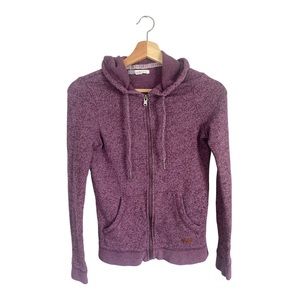 Roxy Purple Hoodie Jacket XXS Zipper sweatshirt Loungewear